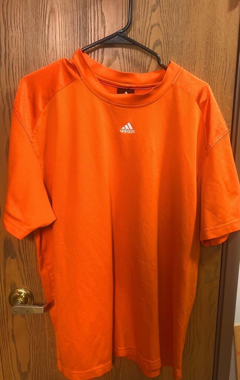 Adidas Climalite Men's Orange Short Sleeve Athletic Training T-Shirt